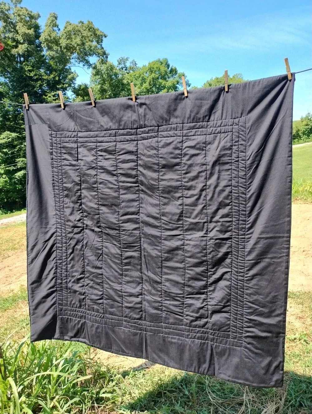 Quilt Handmade Stunning Colorful Squares Set On Black Approximately 49x50 New